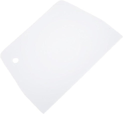 White Plastic Dough Scraper - Cream Smooth Cake Flour Spatula Cutter Baking Tool for Kitchen and Dining