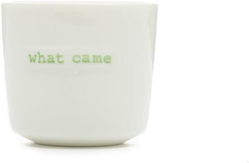 Word Range Ceramic Set of 4 Egg Cups, Gift Boxed, What Came First the Chicken or the Egg