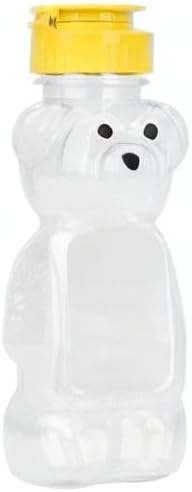 Generic 8 Oz Plastic Bear Honey Bottle Jars, Empty Honey Squeeze Bottle with Flip-top Lid for Storing and Dispensing