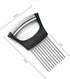BeeSpring Meat Slicer, Food Slice Assistant Onion Holder Slicer, Stainless Steel Kitchen Gadget for Cutting and Peeling
