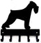 Key Holder & Dog Leash Hanger for Wall - Miniature Schnauzer (Natural Ears) - Large 9 inch Wide with 5 Hooks