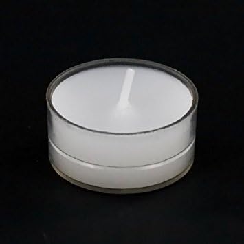 Stock Your Home Set of 50 White Unscented Tea Light Candles Burn 4.5 Hours in Clear Cups