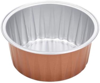 KEISEN 3 2/5" 125ml 100/PK 4OZ Disposable Aluminum Foil Cups for Muffin Cupcake Baking Bake Utility Ramekin Cup (Chestnut) by KEISEN
