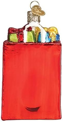 Glass Blown Ornament with S-Hook and Gift Box, Holiday Shopping Bag Selection (32396)
