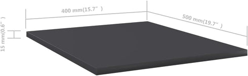 15.7"x19.7"x0.6", Set 8 vidaXL Gray Bookshelf Boards, Durable Engineered Wood, Modern Design, Versatile Storage
