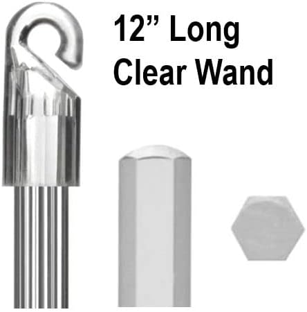 New Blind Wand/Rod - Color Clear, High Strength (12" Hook 2 Pack)