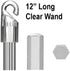 New Blind Wand/Rod - Color Clear, High Strength (12" Hook 2 Pack)