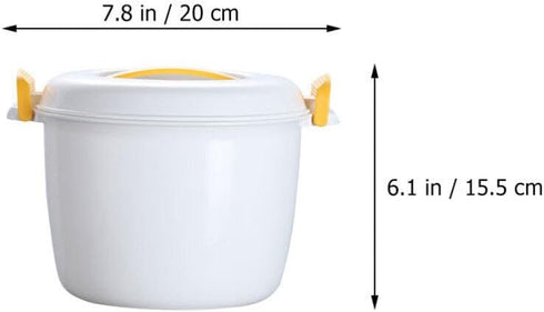 HEMOTON Microwave Rice Cooker Food Container: 2L Pasta Cooker Maker Oven Rice Cooker Steamer Microwave Cookware for Rice Chicken Pasta by Hemoton