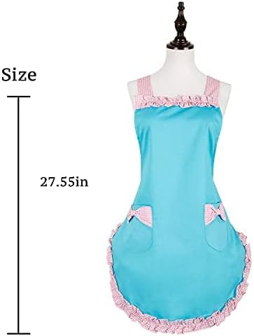 RosieLily Retro Aprons for Women, Vintage Kitchen Apron with Pockets for Cooking and Baking