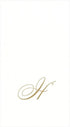 Caspari Pack of 24 White Pearl & Gold Paper Linen Guest Towel Napkins, Letter H