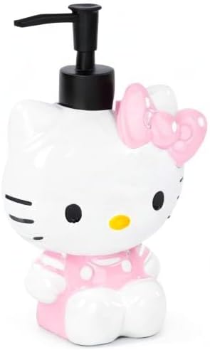 Cute Hello Kitty Pink & White Soap Dispenser - Fun Resin Lotion Pump for Your Bathroom