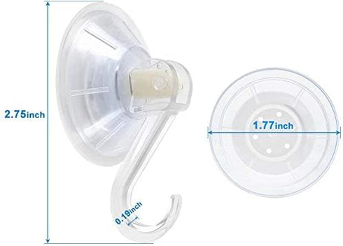 Clear Plastic Suction Cup Hooks, 6 Pack Heavy Duty Vacuum Traceless Wall Holder for Bathroom