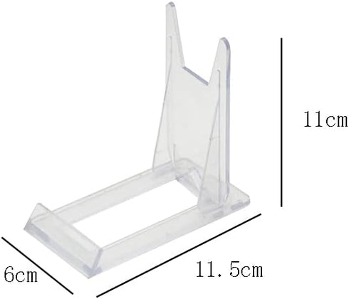 2 Pieces Acrylic Easel Display Stand Plastic Plate Display Stands Mini Easel Stand Mini Easel Stand Adjustable Picture Stand Coin Display Stand, Transparent