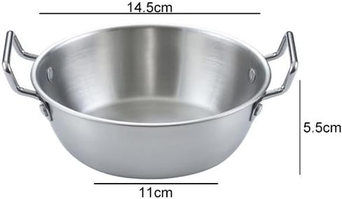 Stainless Steel Skillet, Non-stick Frying Pan, Double Ear Paella Pan, Scald Proof Kitchen Tableware, 2 Handle