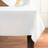 Pomp White Premium Polyester Tablecloth, 60" x 102" Inch, Wrinkle & Stain Resistant Easy Care Fabric for 6FT Table