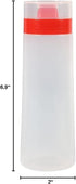 FILFEEL 4-Hole Squeeze Type Sauce Bottle, Resin for Ketchup, Jam, Mayonnaise, Olive Oil, Yellow/Red