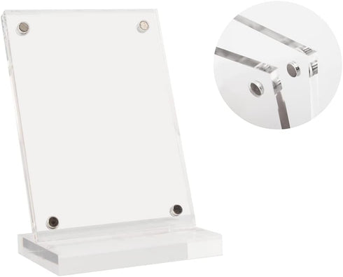 Baseball Card Display Stand - Clear Acrylic Sports Graded Card Easel Holders Case, Magnetic Frame (1)
