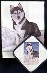 Siberian Husky Dish Towel & Potholder