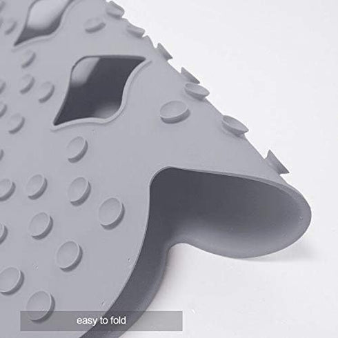 Patented Non Slip Bathtub Mat with Strong Suction Cups, Soft Natural Rubber Bath Mat for Inside Tub