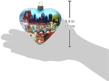 Kurt Adler 4" San Francisco Glass Heart Cityscape Ornament