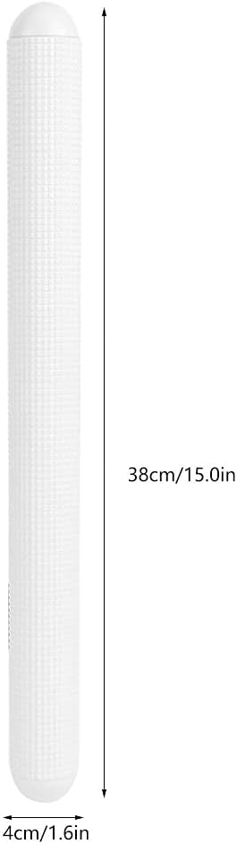 Fdit White Plastic Embossed Design Dough Roller, Non-Stick Exhaust Rolling Pin for Making Pasta, Cookies, Bread