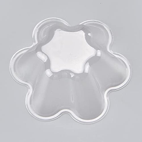 SOUJOY 100 Pack Ice Cream Cup, 8.5Oz Clear Flower Shape Disposable Dessert Serving Bowl