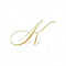 Entertaining with Caspari Pack of 30 White Pearl Paper Linen Cocktail Napkins, Monogram Initial K