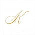 Entertaining with Caspari Pack of 30 White Pearl Paper Linen Cocktail Napkins, Monogram Initial K