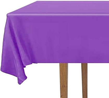 DecorRack 2 Rectangular Tablecloths - BPA-Free Plastic 54 x 108 inch Dining Table Cover for Parties, Purple (2 Pack)