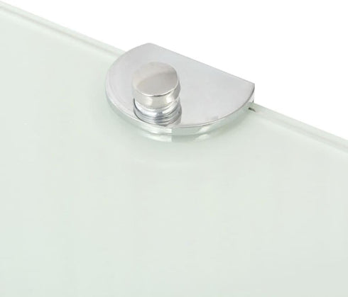 9.8 9.8 vidaXL Corner Shelf White Tempered Glass in x in Wall Mounting