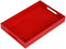 Sturdy Red Acrylic Serving Tray with Handles, 10x15 Inch for Serving Coffee, Appetizer, Breakfast, Butler, Makeup