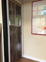 1x2 M Door String Curtain - Rare Flat Silver Ribbon Thread Fringe Window Panel Room Divider for Wedding