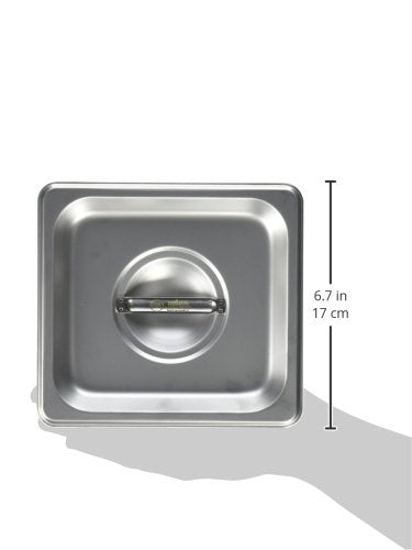 Winco SPSCS 44202 Solid Cover, Stainless Steel, Medium Size