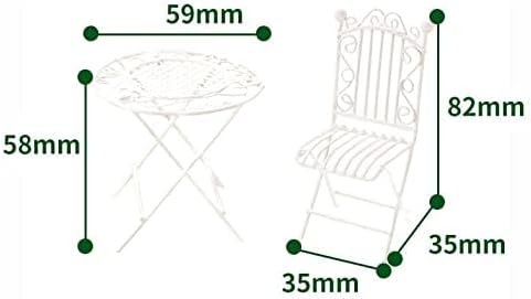 Set 1:12 Dollhouse Miniature Bistro Table & Chairs Accessories Metal Scale Miniatures White Coffee/Tea Furniture Fairy