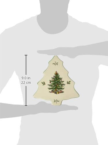 Spode Christmas Tree Trivet - 8" Heat Resistant Porcelain Holiday Tabletop Protector, Dishwasher Safe