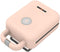 LIVEN Mini Waffle Maker with 3 Shapes Removable Plates, Electric Non-Stick Breakfast Machine, Pink