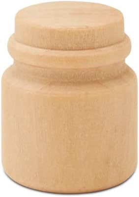7/8 inch, Pack 100 Unfinished Wood Jar of Dollhouse Miniatures, Decorative Mini Honey Jar or Wooden Mason Jars