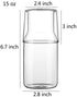 Sizikato 15 Oz Simple Clear Glass Bedside Night Water Carafe with Tumbler Glass