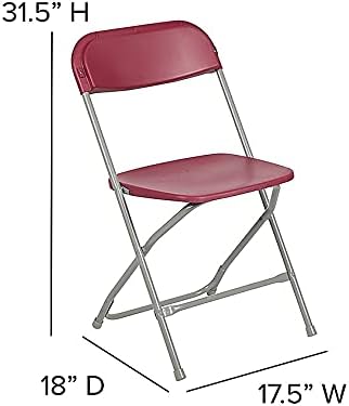2 Pack 650LB Flash Furniture Hercules Series Plastic Folding Chair - Red - Weight Capacity Comfortable Event Chair