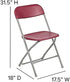 2 Pack 650LB Flash Furniture Hercules Series Plastic Folding Chair - Red - Weight Capacity Comfortable Event Chair
