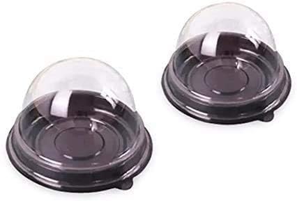 Clear Plastic Mini Cupcake Container - 25 PC Desk Pet Containers for Muffin, Mooncake, Individual Cupcake Holders