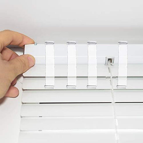 Blulu 3 Inch Valance Clips - Clear Plastic Retainer for Horizontal Blinds, 12 Pieces