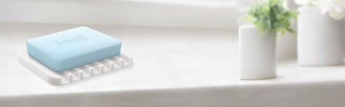 Anwenk Flexible Silicone Soap Dish, Shower Waterfall Tray Saver Holder for Bathroom/Kitchen, 2 Pack