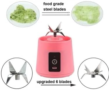 WROZZO Mini Personal Blender, 1000W Powerful Motor, 800ml Cup, 6 Stainless Blades, USB Charging, Portable for Shakes,
