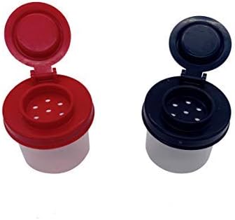 BRAZZA Salt and Pepper Shakers Moisture Proof Set Perfect to go Camping Picnic Outdoors Kitchen Lunch Boxes Travel Spice Set Clear with Black Lids Plastic Airtight Spice Jar Dispenser (5 mini) by BRAZZA