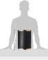 Kraftware Sophisticates Black/Polished Gold Brass Waste Basket with 3/4-Inch Bands and Brass Bumper