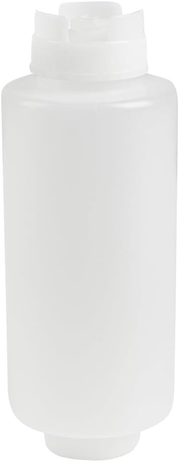 Restaurantware 32oz. FIFO Inverted Plastic Squeeze Bottle with Refill and Dispensing Lids, Perfect for Restaurants