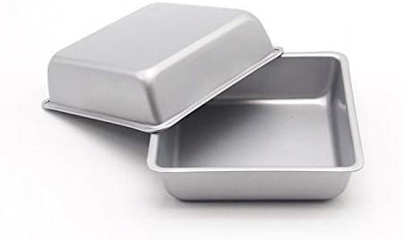 Flunyina 4 Inches Non-Stick Square Cake Pans | Set of 4 Carbon Steel Cake Molds for Home, Wedding, Birthday Party