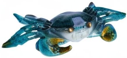 8-inch Beachcombers Gloss Blue Crab Length Resin, Figurine