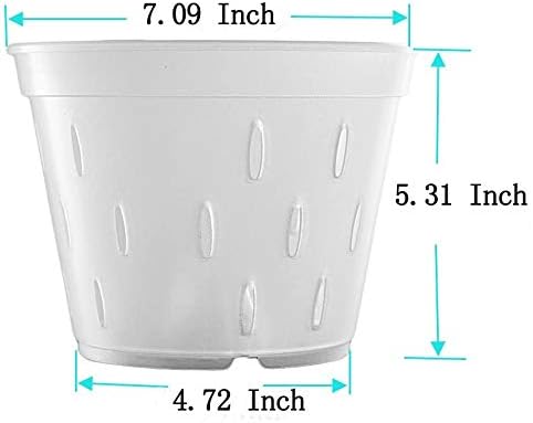 YIKUSH 7 Inch Clear Plastic Orchid Pots, 5 Pack with Holes for Indoor and Outdoor Plant Use